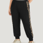 Leopard Patchwork Pocket Elastic Waist Sweatpants